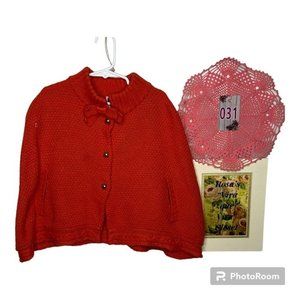 Janie and Jack Cableknit Poncho Orange Size 4